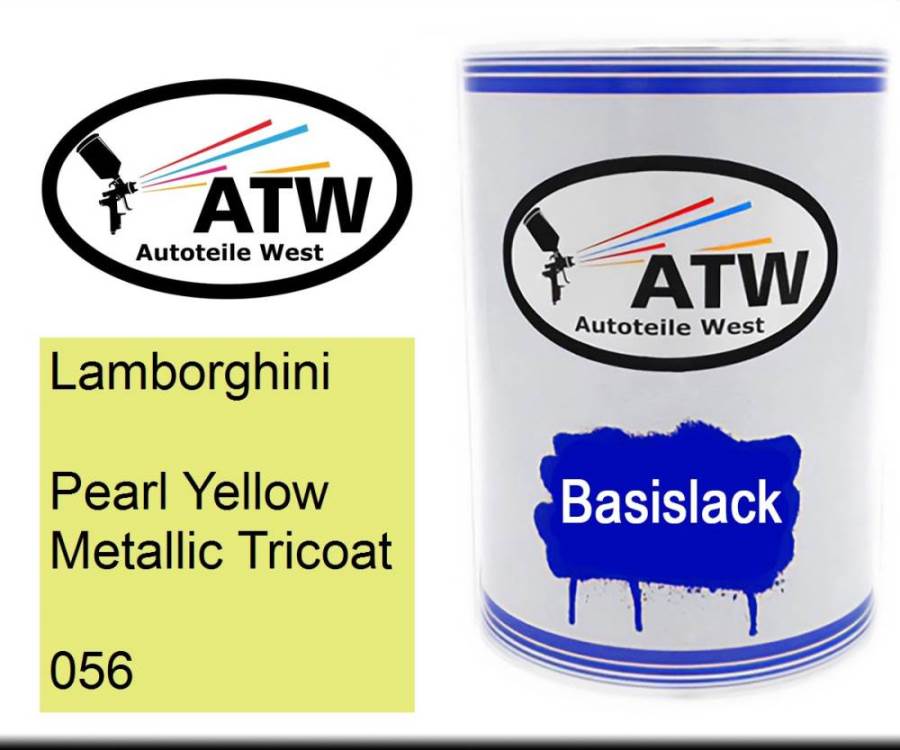 Lamborghini, Pearl Yellow Metallic Tricoat, 056: 500ml Lackdose, von ATW Autoteile West.